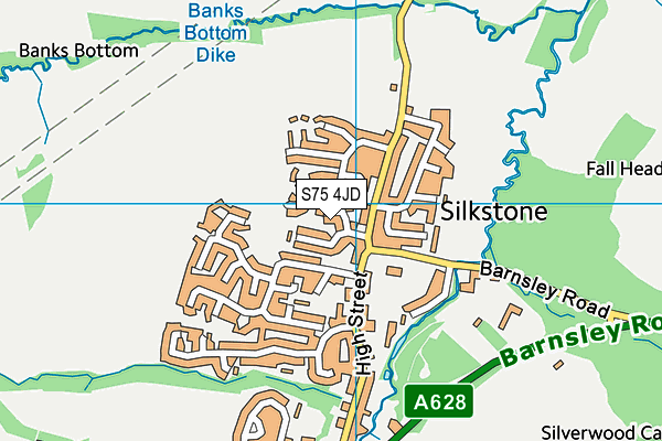 S75 4JD map - OS VectorMap District (Ordnance Survey)