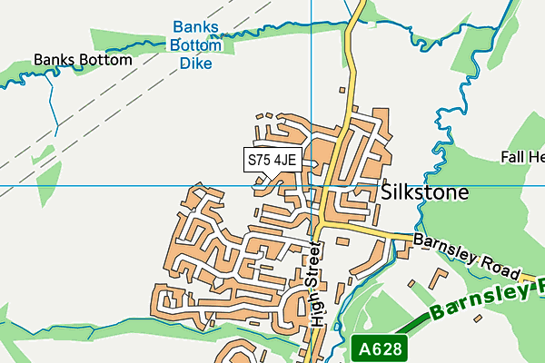 S75 4JE map - OS VectorMap District (Ordnance Survey)