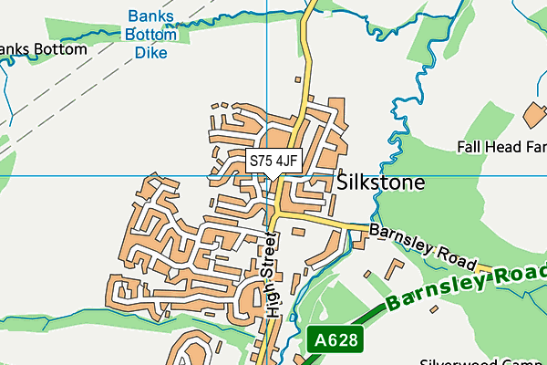 S75 4JF map - OS VectorMap District (Ordnance Survey)