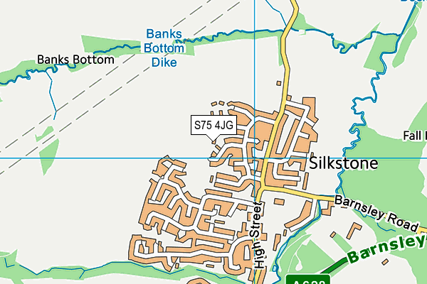 S75 4JG map - OS VectorMap District (Ordnance Survey)