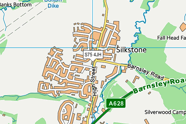 S75 4JH map - OS VectorMap District (Ordnance Survey)