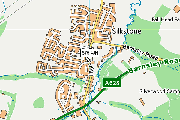 S75 4JN map - OS VectorMap District (Ordnance Survey)