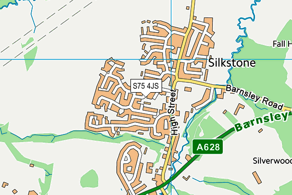 S75 4JS map - OS VectorMap District (Ordnance Survey)