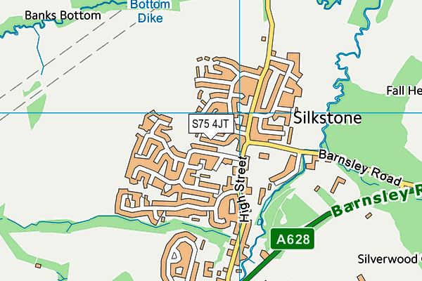 S75 4JT map - OS VectorMap District (Ordnance Survey)