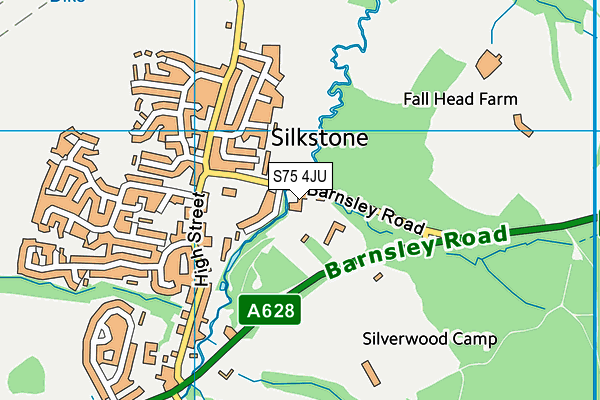 S75 4JU map - OS VectorMap District (Ordnance Survey)