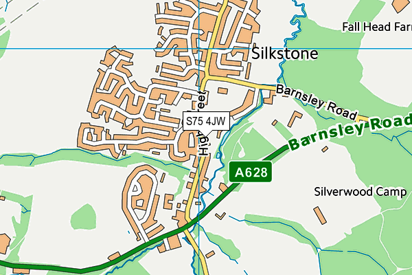 S75 4JW map - OS VectorMap District (Ordnance Survey)