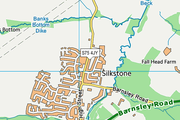 S75 4JY map - OS VectorMap District (Ordnance Survey)