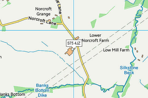 S75 4JZ map - OS VectorMap District (Ordnance Survey)