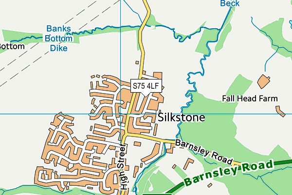 S75 4LF map - OS VectorMap District (Ordnance Survey)