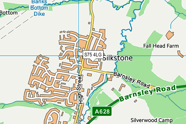 S75 4LG map - OS VectorMap District (Ordnance Survey)