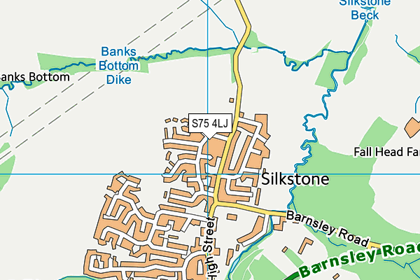 S75 4LJ map - OS VectorMap District (Ordnance Survey)