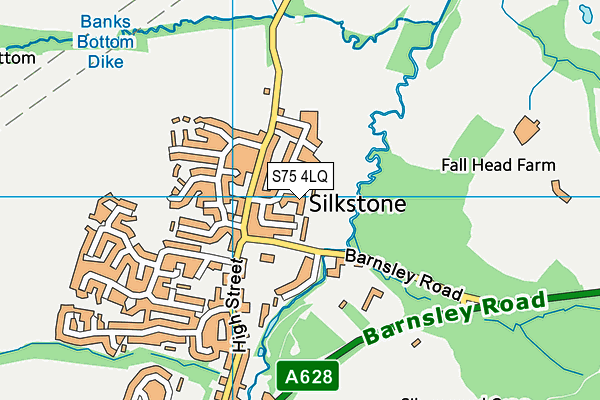 S75 4LQ map - OS VectorMap District (Ordnance Survey)