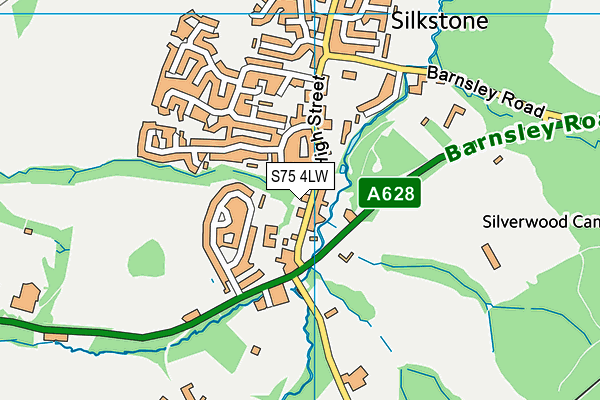 S75 4LW map - OS VectorMap District (Ordnance Survey)