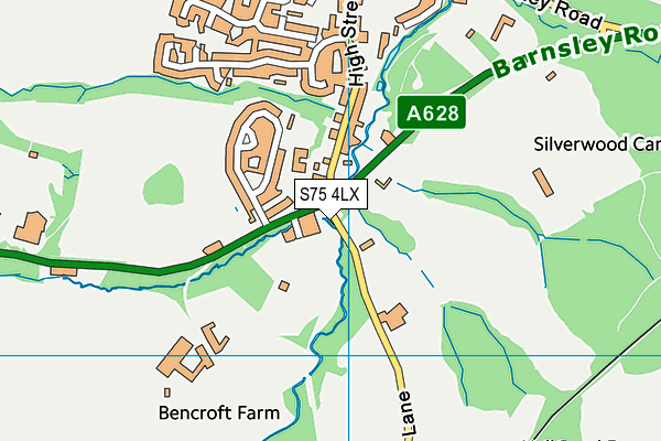 S75 4LX map - OS VectorMap District (Ordnance Survey)
