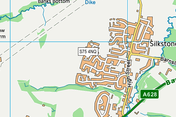 S75 4NQ map - OS VectorMap District (Ordnance Survey)