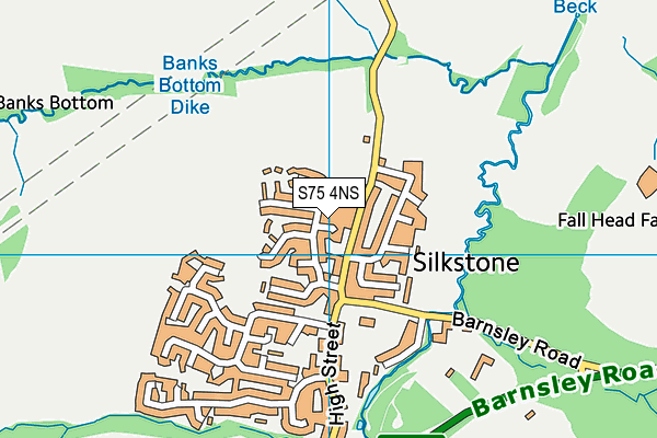 S75 4NS map - OS VectorMap District (Ordnance Survey)