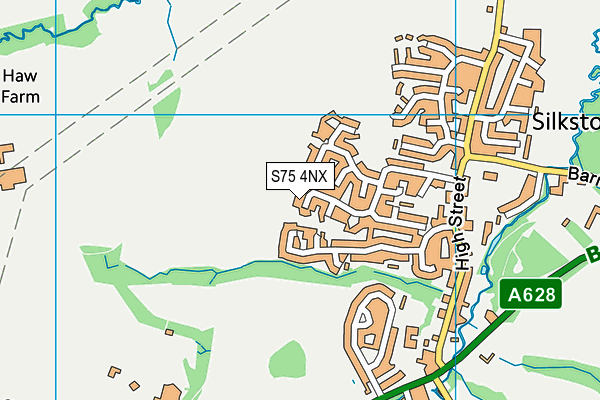 S75 4NX map - OS VectorMap District (Ordnance Survey)