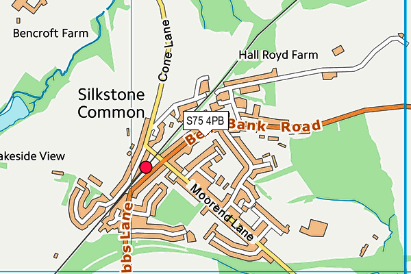 S75 4PB map - OS VectorMap District (Ordnance Survey)