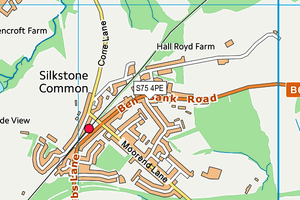 S75 4PE map - OS VectorMap District (Ordnance Survey)