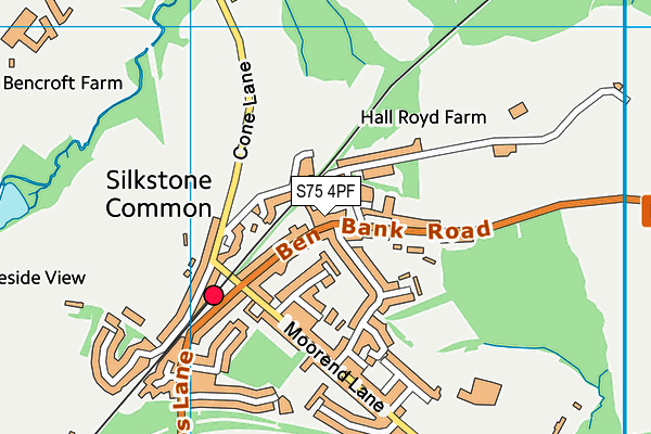 S75 4PF map - OS VectorMap District (Ordnance Survey)