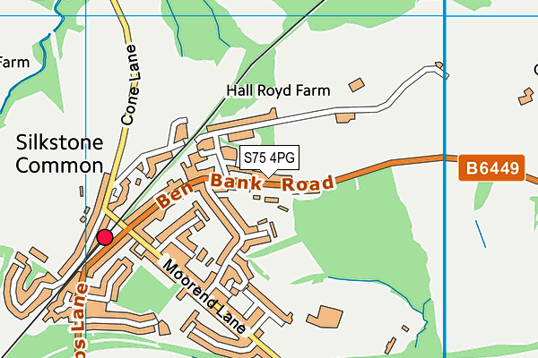 S75 4PG map - OS VectorMap District (Ordnance Survey)