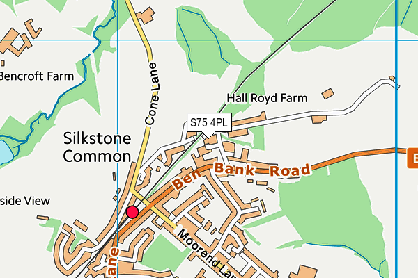 S75 4PL map - OS VectorMap District (Ordnance Survey)