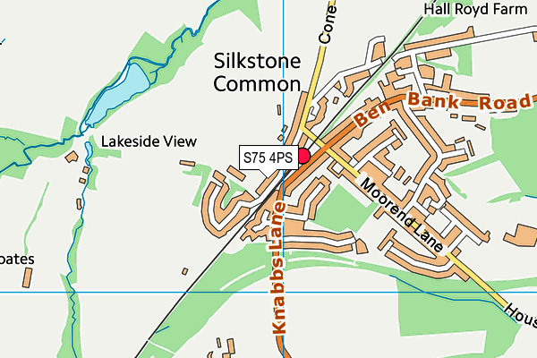 S75 4PS map - OS VectorMap District (Ordnance Survey)