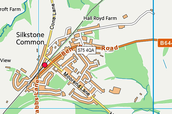 S75 4QA map - OS VectorMap District (Ordnance Survey)