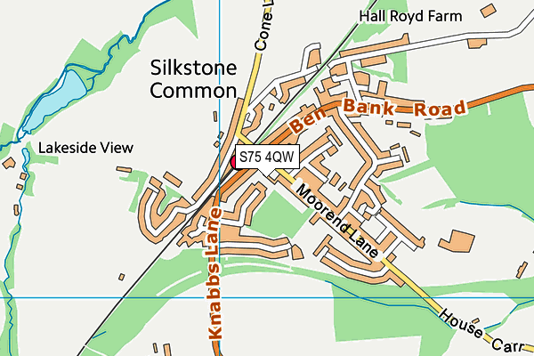 S75 4QW map - OS VectorMap District (Ordnance Survey)