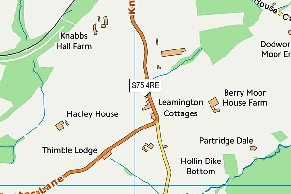 S75 4RE map - OS VectorMap District (Ordnance Survey)