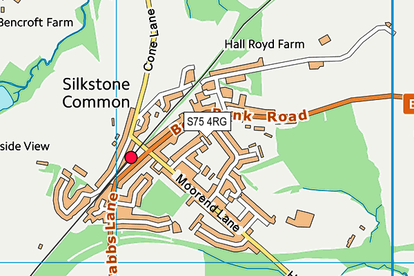 S75 4RG map - OS VectorMap District (Ordnance Survey)