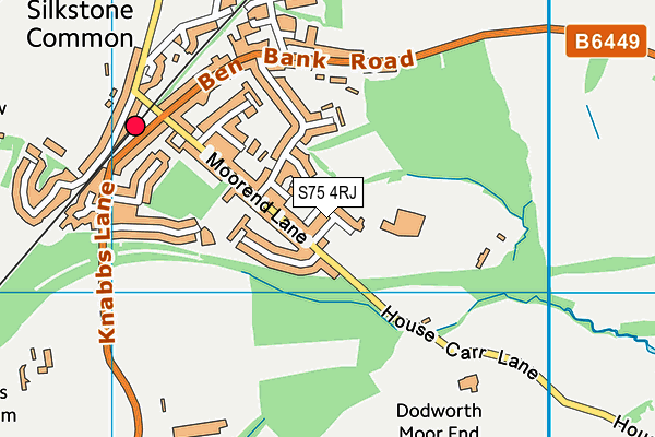 S75 4RJ map - OS VectorMap District (Ordnance Survey)