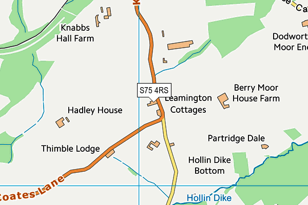 S75 4RS map - OS VectorMap District (Ordnance Survey)