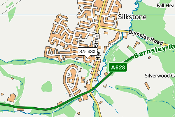 S75 4SX map - OS VectorMap District (Ordnance Survey)