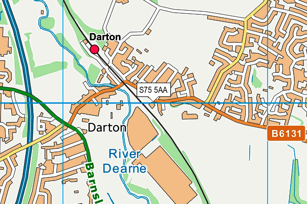 S75 5AA map - OS VectorMap District (Ordnance Survey)