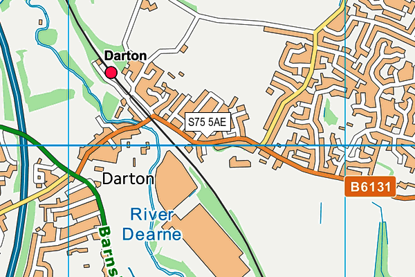 S75 5AE map - OS VectorMap District (Ordnance Survey)