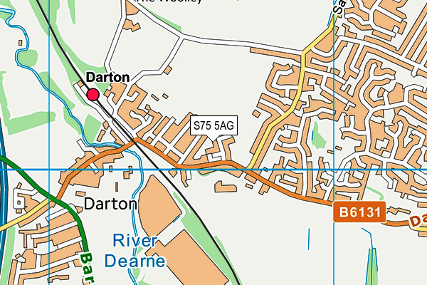 S75 5AG map - OS VectorMap District (Ordnance Survey)