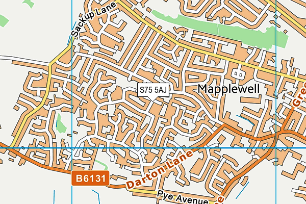S75 5AJ map - OS VectorMap District (Ordnance Survey)