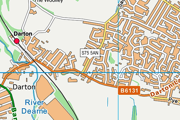 S75 5AN map - OS VectorMap District (Ordnance Survey)