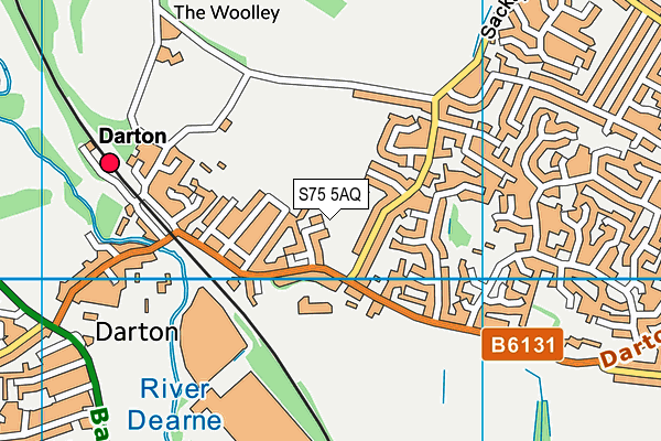 S75 5AQ map - OS VectorMap District (Ordnance Survey)