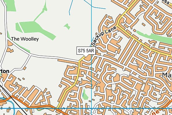 S75 5AR map - OS VectorMap District (Ordnance Survey)