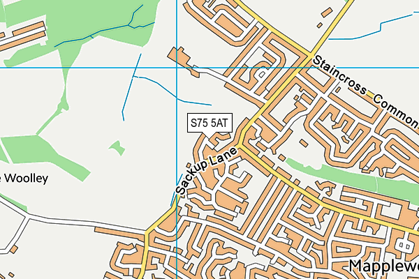 S75 5AT map - OS VectorMap District (Ordnance Survey)