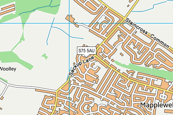 S75 5AU map - OS VectorMap District (Ordnance Survey)