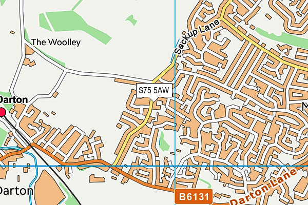 S75 5AW map - OS VectorMap District (Ordnance Survey)