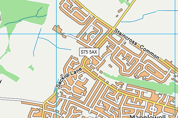 S75 5AX map - OS VectorMap District (Ordnance Survey)