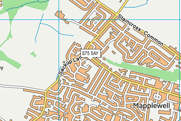 S75 5AY map - OS VectorMap District (Ordnance Survey)