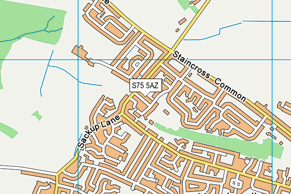 S75 5AZ map - OS VectorMap District (Ordnance Survey)