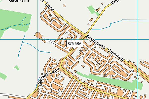 S75 5BA map - OS VectorMap District (Ordnance Survey)