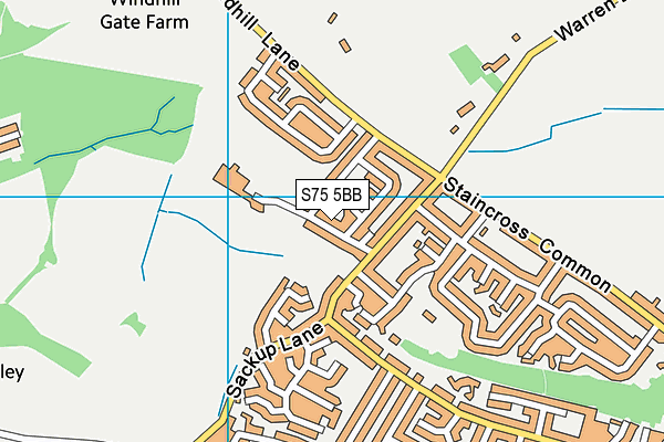 S75 5BB map - OS VectorMap District (Ordnance Survey)