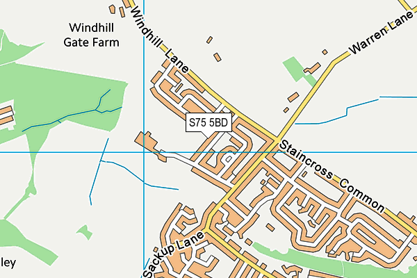 S75 5BD map - OS VectorMap District (Ordnance Survey)